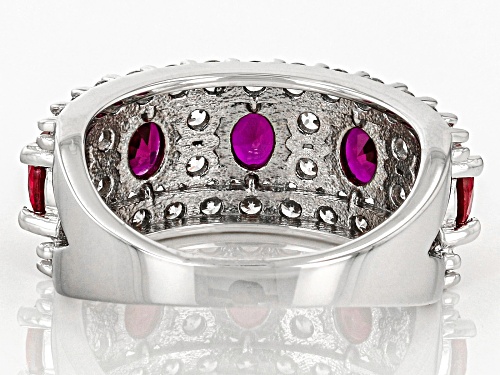 Bella Luce® 4.23ctw Lab Created Ruby And White Diamond Simulants Rhodium Over Sterling Silver Ring - Size 9