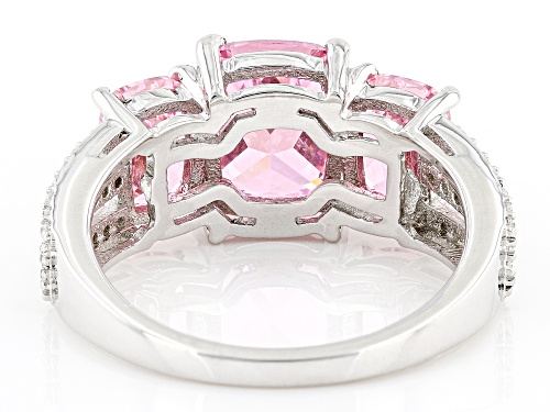Bella Luce® 6.99ctw Pink And White Diamond Simulants Rhodium Over Sterling Silver Ring - Size 11