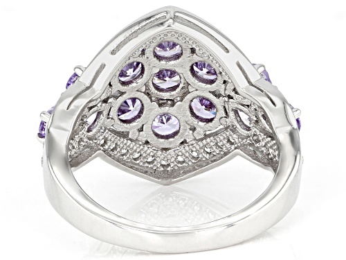 Bella Luce® 5.56ctw Lavender And White Diamond Simulants Rhodium Over Sterling Silver Ring - Size 6