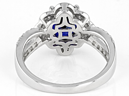 Bella Luce® 3.15ctw Lab Created Blue Sapphire And White Diamond Simulants Rhodium Over Silver Ring - Size 7