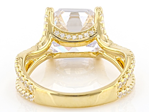 Bella Luce® 8.72ctw White Diamond Simulant Eterno™ Yellow Over Silver Asscher Cut Ring - Size 10