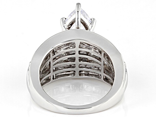 Bella Luce® 10.40ctw White Diamond Simulant Platinum Over Sterling Silver Ring(6.30ctw DEW) - Size 11