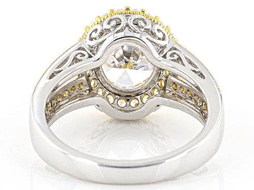 Bella Luce® 4.77ctw White Diamond Simulant Rhodium Over Silver And Eterno™ Yellow Ring(2.89ctw DEW) - Size 12