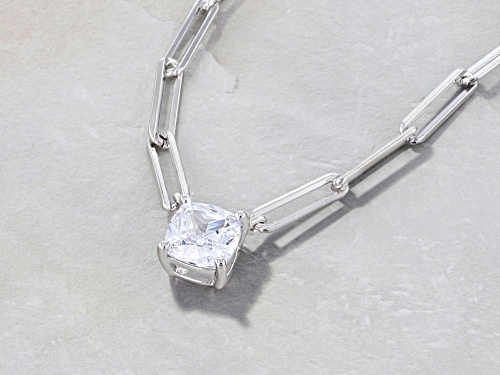 Bella Luce® 1.42ctw White Cubic Zirconia Platinum Over Sterling Silver Paperclip Necklace - Size 18