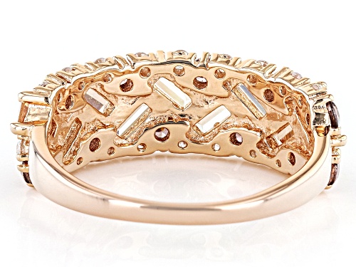 Bella Luce® 2.73ctw Champagne, Mocha, And White Diamond Simulants Eterno™ Rose Ring(1.65ctw DEW) - Size 5