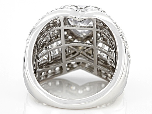 Bella Luce® 6.85ctw White Diamond Simulant Platinum Over Sterling Silver Ring (4.15ctw DEW) - Size 5