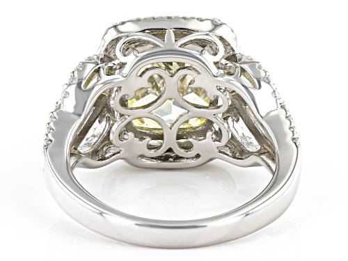 Bella Luce® 10.41ctw Canary and White Diamond Simulants Rhodium Over Sterling Silver Ring - Size 11