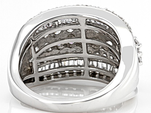 Bella Luce® 2.40ctw White Diamond Simulant Rhodium Over Sterling Silver Ring (1.45ctw DEW) - Size 6