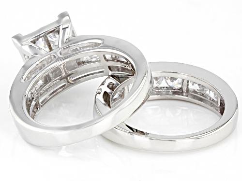 Bella Luce® 6.20ctw White Diamond Simulant Rhodium Over Sterling Silver Ring With Band(3.76ctw DEW) - Size 10