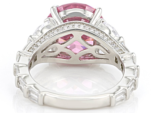Bella Luce® 16.35ctw Pink And White Diamond Simulants Platinum Over Silver Ring(9.91ctw DEW) - Size 9