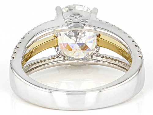 Bella Luce®5.91ctw Aurora Borealis And Diamond Simulant Rhodium And 18k Yellow Gold Over Silver Ring - Size 8