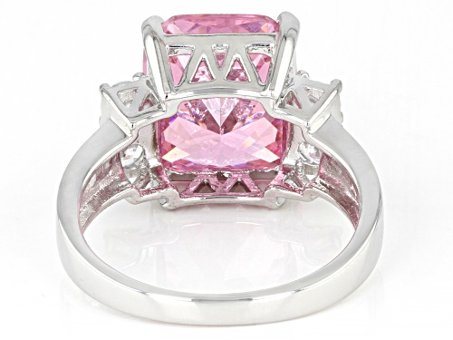 Bella Luce® 9.22ctw Pink And White Diamond Simulants Rhodium Over Sterling Silver Ring (5.58ctw DEW) - Size 7