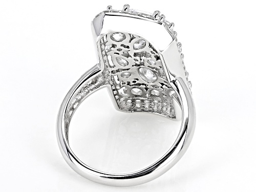 Bella Luce® 5.35ctw White Diamond Simulant Rhodium Over Sterling Silver Ring (3.32ctw DEW) - Size 6