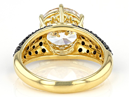 Bella Luce® 6.69ctw White And Black Diamond Simulants Eterno™ Yellow Ring (DEW 4.05ctw) - Size 8