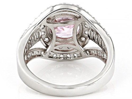 Bella Luce® 9.37ctw Pink And White Diamond Simulants Platinum Over Silver Ring (5.67ctw DEW) - Size 8