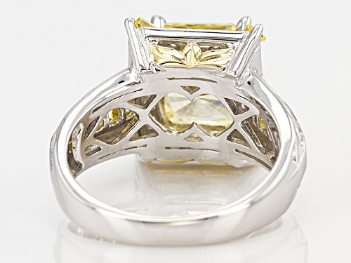 Bella Luce ® 7.32ctw Canary Diamond Simulant Rhodium & 18k Yellow Gold Over Sterling Silver Ring - Size 5