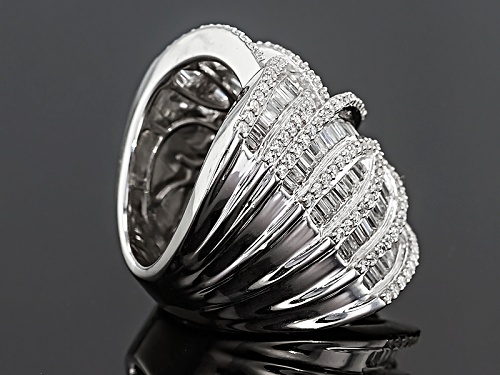 Bella Luce ® 4.85ctw Round And Baguette Rhodium Over Sterling Silver Ring - Size 5