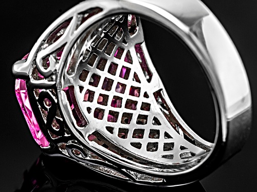 Bella Luce ® 17.83ctw Pink & White Diamond Simulant Rhodium Over Sterling Silver Ring - Size 5