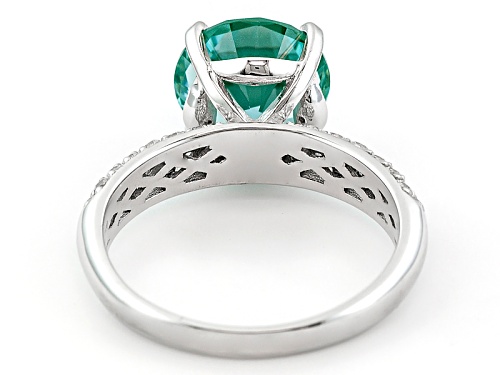 Bella Luce®4.59ctw Caribbean Green™ Lab Created Spinel And Diamond Simulant Rhodium Over Silver Ring - Size 10