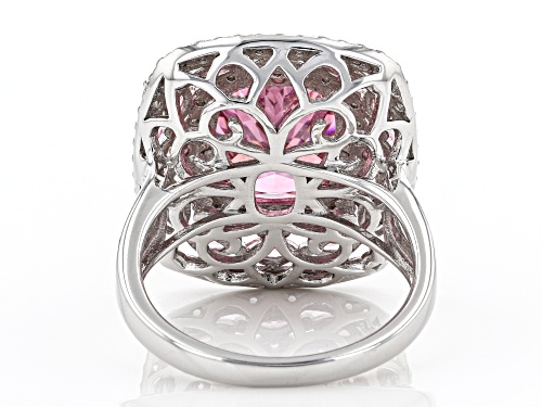 Bella Luce®11.91ctw Pink And White Diamond Simulants Rhodium Over Sterling Ring (5.78ctw DEW) - Size 10