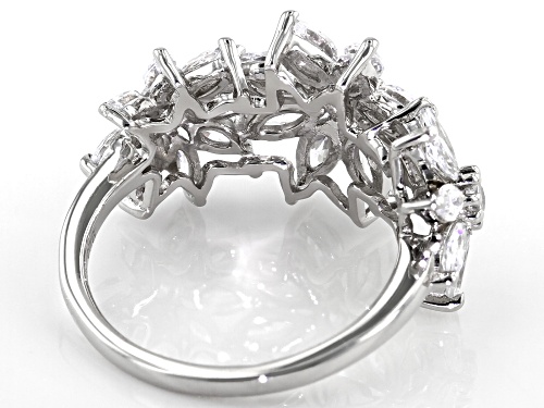 Bella Luce ® 4.20ctw Rhodium Over Sterling Silver Flower Ring (2.92ctw DEW) - Size 7