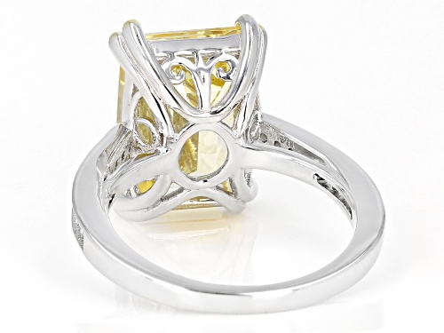 Bella Luce ® 6.48ctw Canary and White Diamond Simulants Rhodium Over Sterling Silver Ring - Size 7