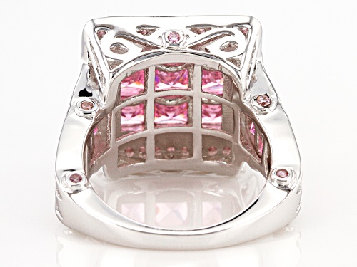 Bella Luce ® 7.93ctw Pink Diamond Simulant Rhodium Over Sterling Silver Ring (5.29ctw DEW) - Size 6