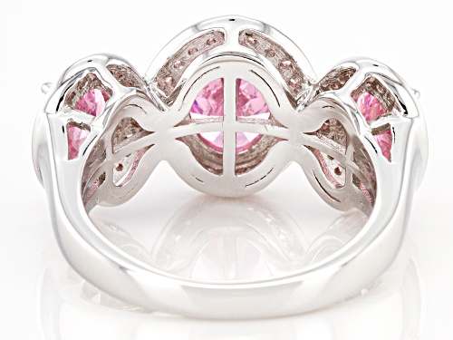 Bella Luce ® 6.35ctw Pink Diamond Simulant Rhodium Over Sterling Silver Ring (3.74ctw DEW) - Size 8