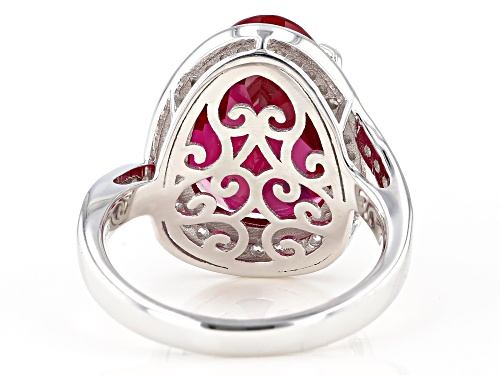 Bella Luce ® 11.92ctw Ruby and White Diamond Simulants Rhodium Over Sterling Ring (6.26ctw DEW) - Size 8