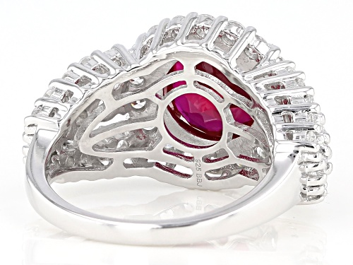 Bella Luce ® 6.81ctw Lab Created Ruby and White Diamond Simulant Rhodium Over Sterling Silver Ring - Size 7