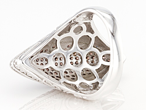 Bella Luce ® 1.23ctw Mocha Diamond Simulant Rhodium Over Sterling Silver Ring (0.75ctw) - Size 7