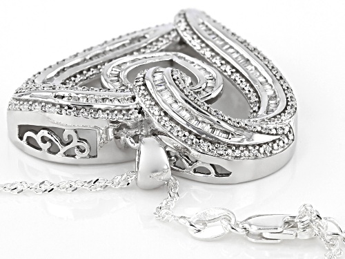 Bella Luce ® 1.77ctw Rhodium Over Sterling Silver Heart Pendant With Chain (1.05ctw DEW)