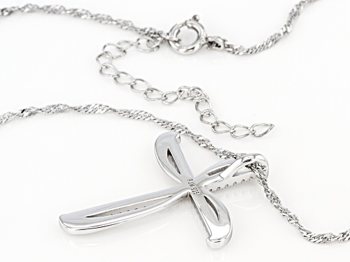 Bella Luce ® 0.34ctw Rhodium Over Sterling Silver Cross Pendant With Chain