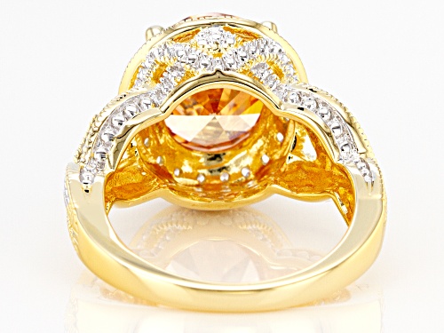Bella Luce ® 9.25ctw Champagne and White Diamond Simulants Eterno ™ Yellow Ring (5.47ctw DEW) - Size 5