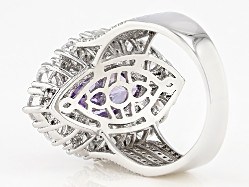 Bella Luce ® 10.72ctw Lavender and White Diamond Simulants Rhodium Over Silver Ring (7.13ctw DEW) - Size 7