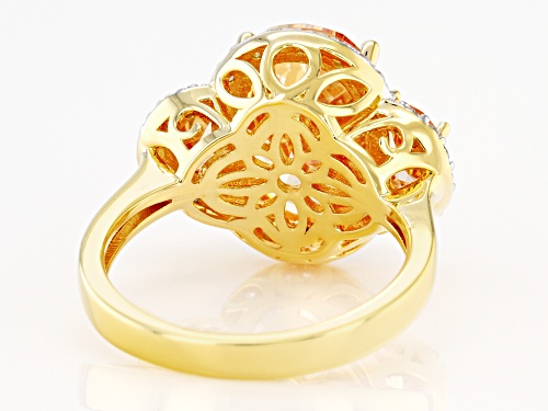 Bella Luce ® 10.88ctw Champagne And White Diamond Simulants Eterno ™ Yellow Ring (6.99ctw DEW) - Size 7
