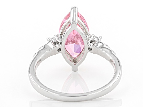 Bella Luce ® 4.52ctw Pink And White Diamond Simulants Rhodium Over Silver Ring (2.56ctw DEW) - Size 8