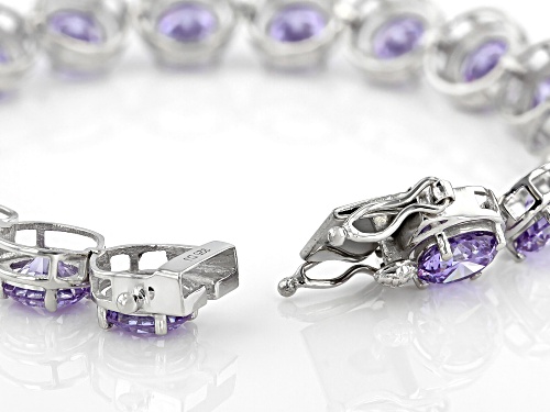 Bella Luce ® 54.79ctw Lavender Diamond Simulant Rhodium Over Sterling Silver Tennis Bracelet - Size 8