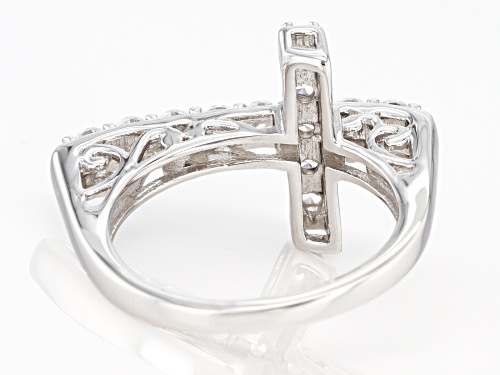 Bella Luce ® 1.35ctw Rhodium Over Sterling Silver Cross Ring - Size 11
