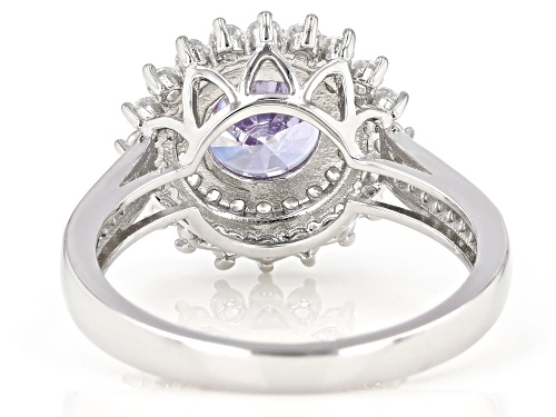 Bella Luce ® 4.74ctw Lavender And White Diamond Simulants Rhodium Over Sterling Ring (2.69ctw DEW) - Size 10