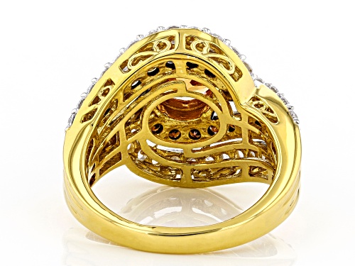 Bella Luce ® 6.05ctw Champagne, Mocha, And White Diamond Simulants Eterno™ Yellow Ring - Size 9