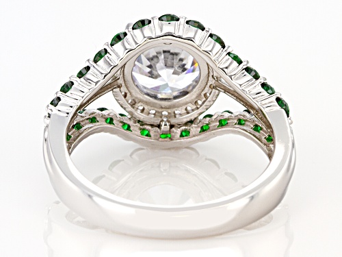 Bella Luce ® 5.42ctw White Diamond And Emerald Simulants Rhodium Over Silver Ring - Size 8