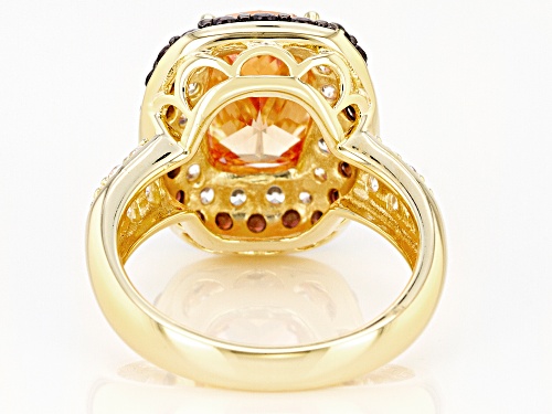 Bella Luce ® 8.52ctw Champagne, Mocha, And White Diamond Simulants Eterno™ Yellow Ring (6.72ctw DEW) - Size 8