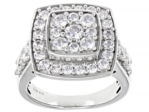 Bella Luce ® 6.40ctw Rhodium Over Sterling Silver Ring With Bands (2.55ctw DEW) - Size 5