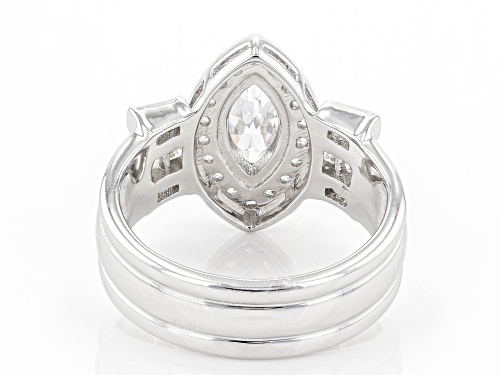Bella Luce ® 3.70ctw White Diamond Simulant Rhodium Over Sterling Silver Ring (1.86ctw DEW) - Size 9