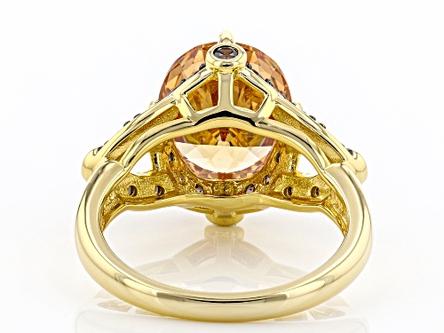 Bella Luce® 9.69ctw Champagne and Mocha Diamond Simulants Eterno™ Yellow Ring (5.63ctw DEW) - Size 8