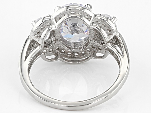Bella Luce ® 6.00ctw White Diamond Simulant Platinum Over Sterling Silver Ring (3.18ctw DEW) - Size 11