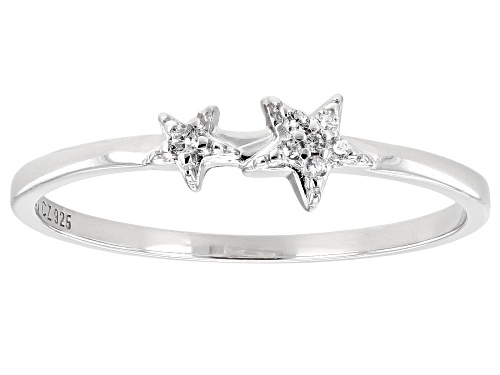 Bella Luce ® White Diamond Simulant Rhodium Over Sterling Silver And Eterno™ Yellow Star Rings - Size 7