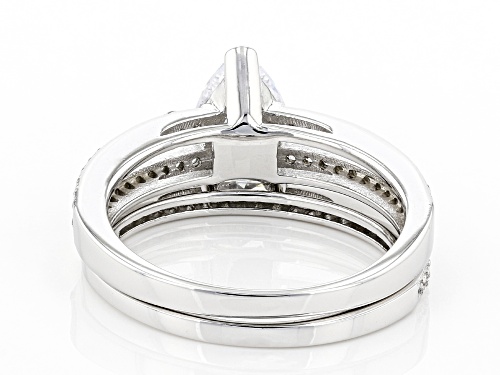 Bella Luce ® 2.85ctw White Diamond Simulant Rhodium Over Silver Ring With Band (1.63ctw DEW) - Size 7