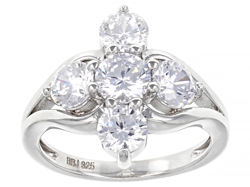 Bella Luce ® 4.46ctw Rhodium Over Sterling Silver Ring With Bands (2.47ctw DEW) - Size 6
